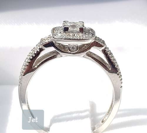 **DESIGNER PIECE | R40451** PRINCESS / ROUND CUT | 0.750ct | DIAMOND RING | WHITE GOLD - BUY SAFE