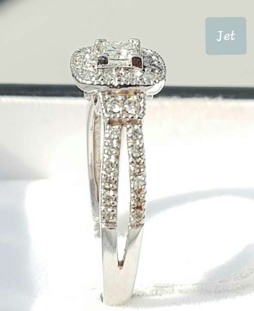 **DESIGNER PIECE | R40451** PRINCESS / ROUND CUT | 0.750ct | DIAMOND RING | WHITE GOLD - BUY SAFE
