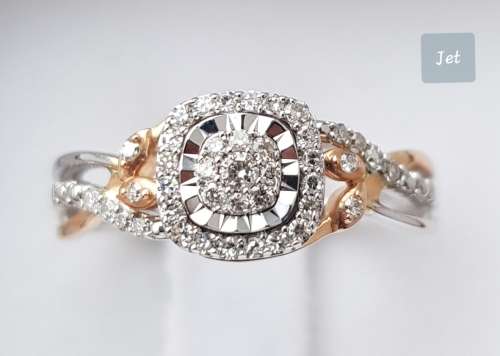 **HALO COLLECTION | R29639** DESIGNER | 0.350ct | DIAMOND RING | ROSE / WHITE GOLD - BUY SAFE