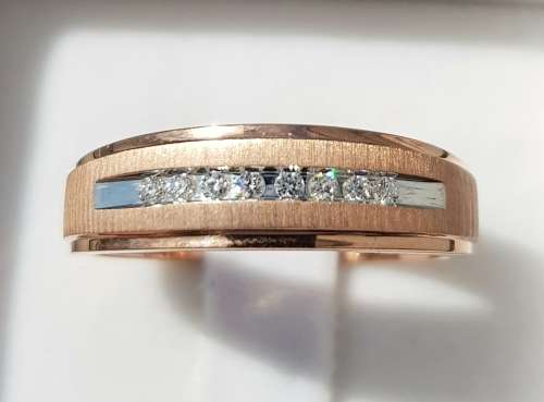 **EXCLUSIVE DEAL | R20257** GENTS DIAMOND RING | 0.150ct | ROUND CUT | ROSE GOLD -  BUY SAFE