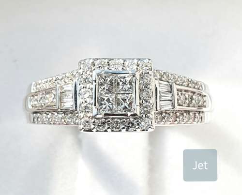**GORGEOUS RING | R42632** ROUND / PRINCESS CUT | 0.775ct | DIAMOND RING | WHITE GOLD - BUY SAFE