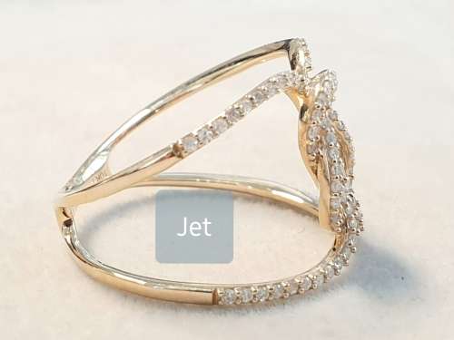 **STUNNING DESIGN | R33419** CROSSOVER LOOK | 0.430ct | DIAMOND RING | YELLOW GOLD - BUY SAFE