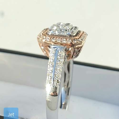 **JAW DROPPING | R50855** CUSHION HALO DESIGN | 1.00ct | DIAMOND RING | WHITE / ROSE GOLD - BUY SAFE