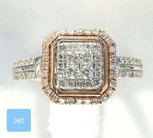 **JAW DROPPING | R50855** CUSHION HALO DESIGN | 1.00ct | DIAMOND RING | WHITE / ROSE GOLD - BUY SAFE
