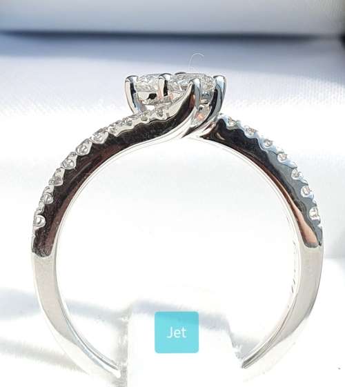 **DESIGNER PIECE | R40451** TWIN DESIGN | ROUND CUT | 0.750ct | DIAMOND RING | WHITE GOLD - BUY SAFE
