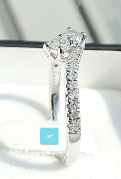 **DESIGNER PIECE | R40451** TWIN DESIGN | ROUND CUT | 0.750ct | DIAMOND RING | WHITE GOLD - BUY SAFE