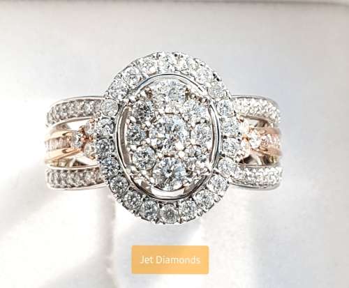 **HUGE DEAL | R71657** HALO OVAL DESIGN | ROUND CUT | 1.350ct | DIAMOND RING | WHITE GOLD - BUY SAFE