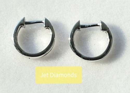 **DIAMOND HOOPS | R18893** ROUND CUT | 0.100ct | DIAMOND EARRINGS | WHITE GOLD -  BUY SAFE