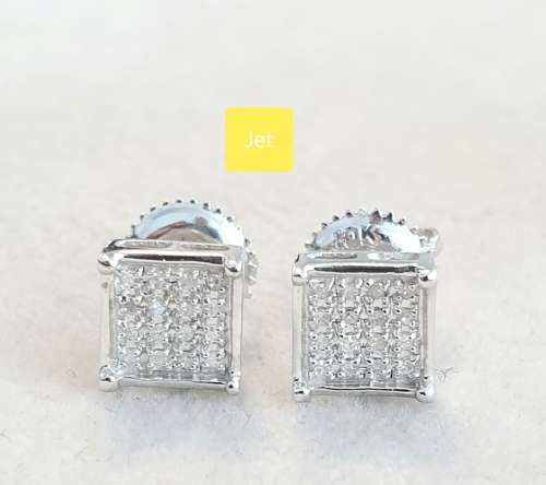 **DIAMOND CLUSTER | R20341** MICRO PAVE SET | 0.200ct | DIAMOND EARRINGS | WHITE GOLD -  BUY SAFE