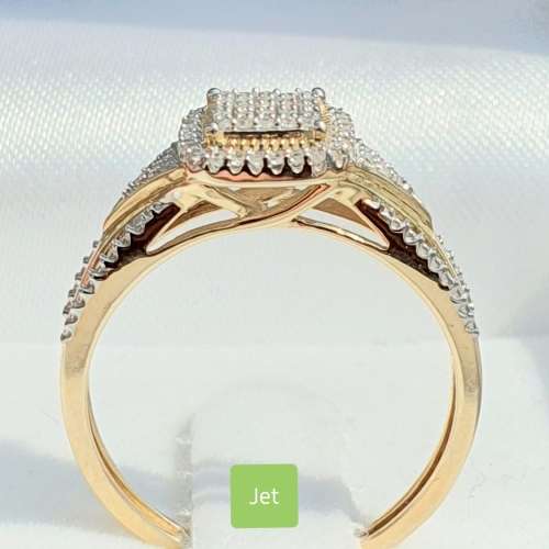 **PAVE COLLECTION | R29639 ** DESIGNER | 0.300ct | CLUSTER DIAMOND RING | YELLOW GOLD - BUY SAFE