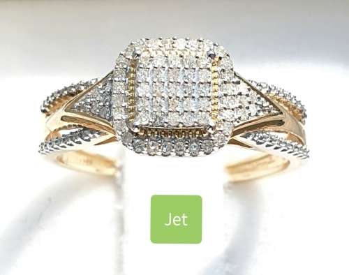 **PAVE COLLECTION | R29639 ** DESIGNER | 0.300ct | CLUSTER DIAMOND RING | YELLOW GOLD - BUY SAFE