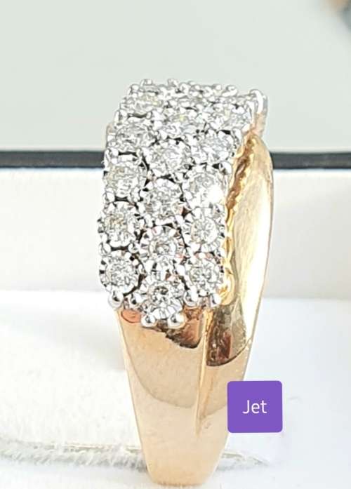 **SUPER DEAL | R40091** CLUSTER DESIGN | 1.050ct | DIAMOND BAND | YELLOW GOLD - BUY SAFE