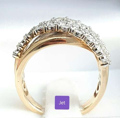 **SUPER DEAL | R40091** CLUSTER DESIGN | 1.050ct | DIAMOND BAND | YELLOW GOLD - BUY SAFE