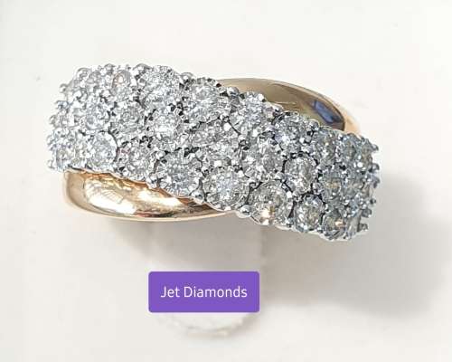 **SUPER DEAL | R40091** CLUSTER DESIGN | 1.050ct | DIAMOND BAND | YELLOW GOLD - BUY SAFE