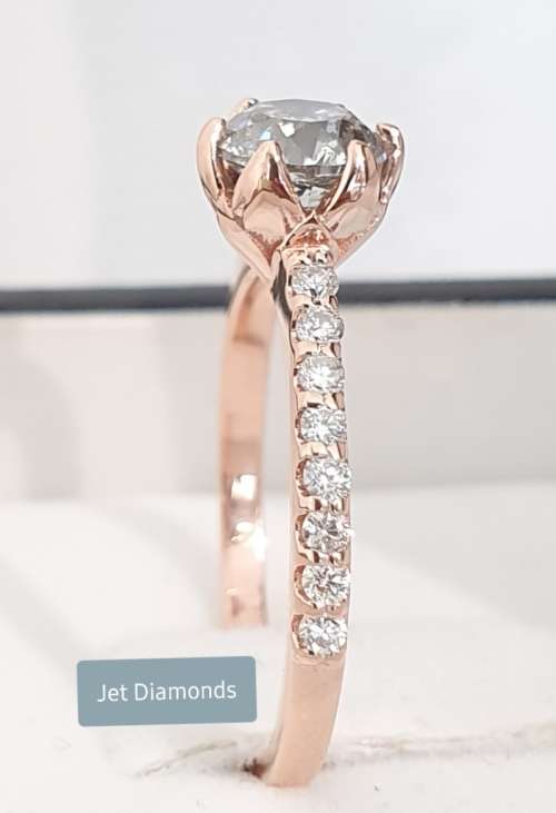 **CERTIFIED | R91362** ROUND CUT CENTRE |1.160ct| DIAMOND DESIGNER RING | 18KT ROSE GOLD - BUY SAFE
