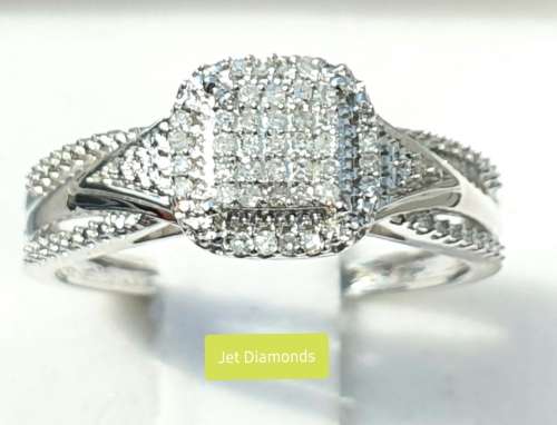 **PAVE COLLECTION | R29639 ** DESIGNER | 0.300ct | CLUSTER DIAMOND RING | WHITE GOLD - BUY SAFE