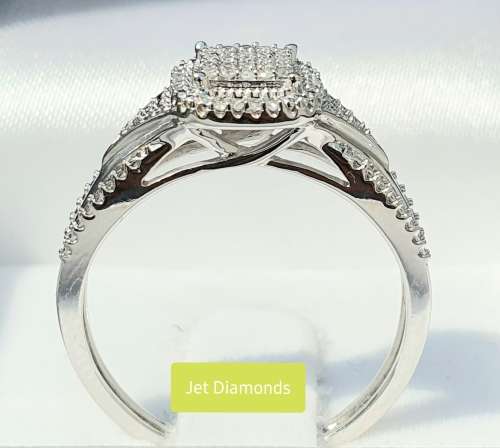 **PAVE COLLECTION | R29639 ** DESIGNER | 0.300ct | CLUSTER DIAMOND RING | WHITE GOLD - BUY SAFE