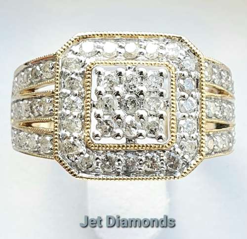**HUGE DEAL | R61574** CLUSTER DESIGN | ROUND CUTS |1.150ct| DIAMOND RING | YELLOW GOLD - BUY SAFE
