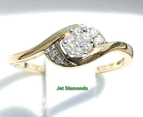 **NEW COLLECTION | R21639** CLUSTER DESIGN | 0.200ct | DIAMOND RING | YELLOW GOLD - BUY SAFE