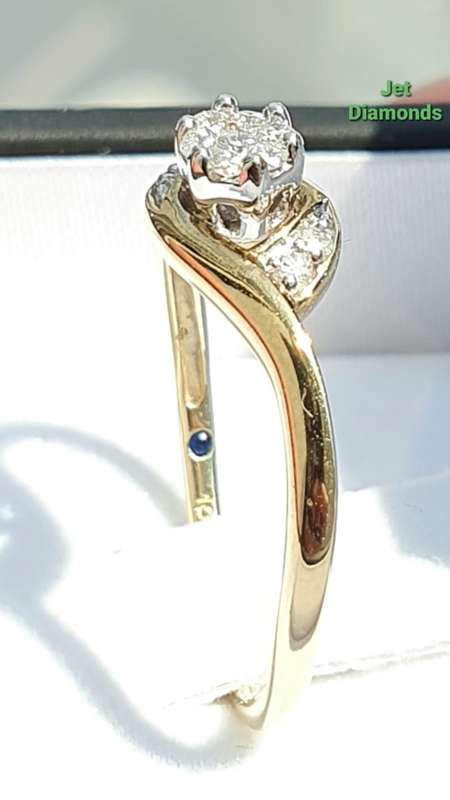**NEW COLLECTION | R21639** CLUSTER DESIGN | 0.200ct | DIAMOND RING | YELLOW GOLD - BUY SAFE