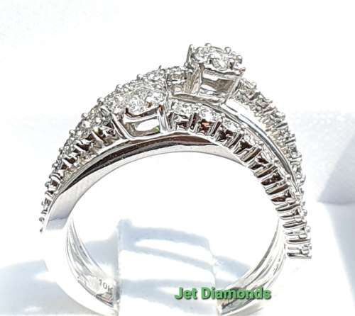 **DESIGNER PIECE | R40451** TWIN DESIGN | ROUND CUT | 0.750ct | DIAMOND RING | WHITE GOLD - BUY SAFE