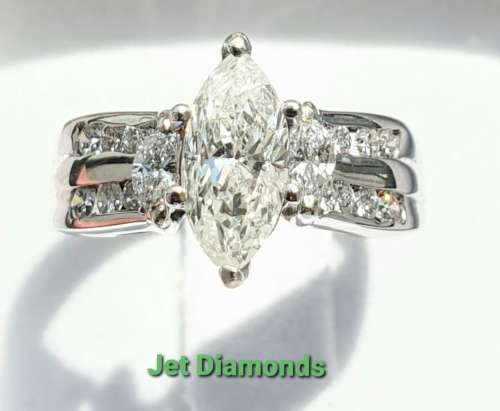 **CERTIFIED | R95362** MARQUISE CUT | 1.230ct | DESIGNER DIAMOND RING | WHITE GOLD - BUY SAFE