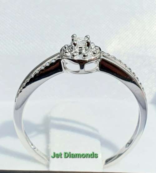**NEW COLLECTION | R21639** HALO DESIGN | 0.150ct | DIAMOND RING | WHITE GOLD - BUY SAFE