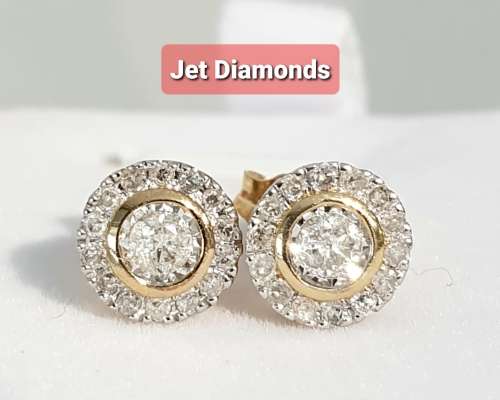 **DIAMOND STUDS | R25749** ROUND CUTS | 0.453ct | DIAMOND EARRINGS | YELLOW GOLD -  BUY SAFE