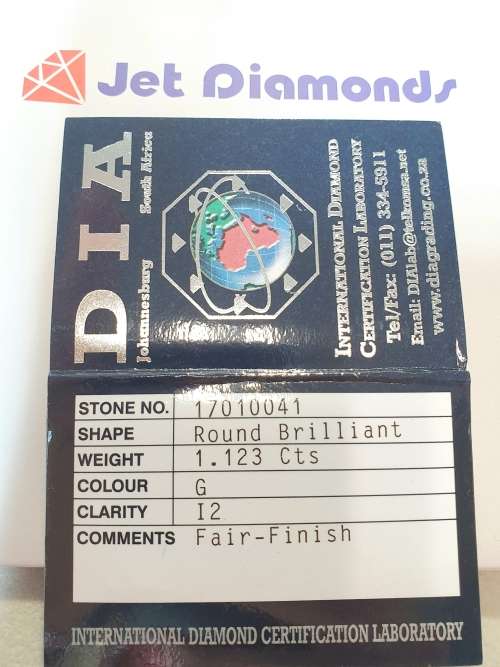 **CERTIFIED** MASSIVE | 1.123ct | ROUND CUT | COLOUR G | NATURAL DIAMOND | SOUTH AFRICA - BUY SAFE