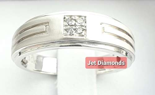 **EXCLUSIVE DEAL | R17257** GENTS DIAMOND RING | 0.100ct | ROUND CUTS | WHITE GOLD -  BUY SAFE