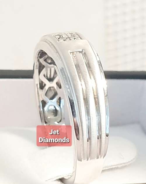 **EXCLUSIVE DEAL | R17257** GENTS DIAMOND RING | 0.100ct | ROUND CUTS | WHITE GOLD -  BUY SAFE