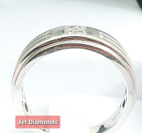 **EXCLUSIVE DEAL | R17257** GENTS DIAMOND RING | 0.100ct | ROUND CUTS | WHITE GOLD -  BUY SAFE
