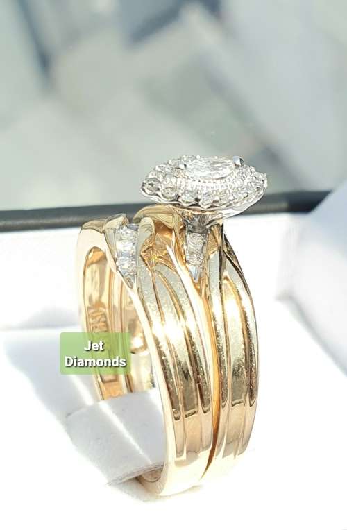 **SUPER SPECIAL | R36874** MARQUISE BRIDAL TWINSET | 0.450ct | DIAMOND RINGS | YELLOW GOLD -BUY SAFE