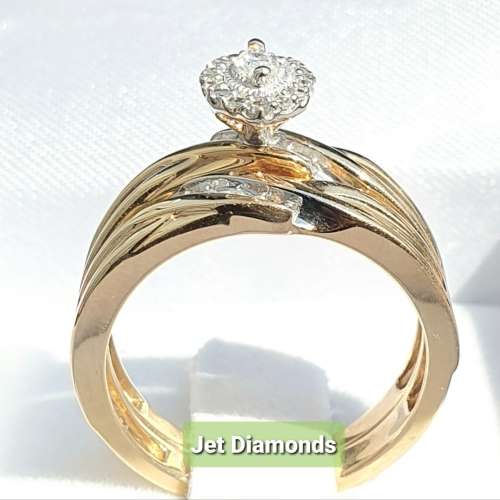 **SUPER SPECIAL | R36874** MARQUISE BRIDAL TWINSET | 0.450ct | DIAMOND RINGS | YELLOW GOLD -BUY SAFE