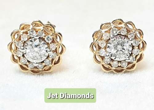 **BRILLIANT DESIGN | R25749** ROUND CUTS | 0.400ct | DIAMOND EARRINGS | YELLOW GOLD -  BUY SAFE