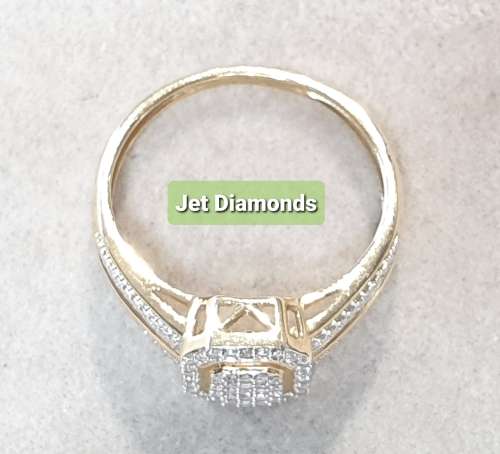 **SPLIT SHANK | R26639** DESIGNER | 0.300ct | CLUSTER DIAMOND RING | YELLOW GOLD - BUY SAFE