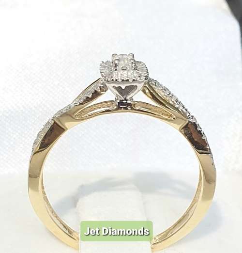 **STUNNING SWIRL DESIGN | R28639** TWO TONE | 0.350ct | DIAMOND RING | WHITE / YELLOW GOLD -BUY SAFE