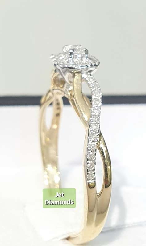 **STUNNING SWIRL DESIGN | R28639** TWO TONE | 0.350ct | DIAMOND RING | WHITE / YELLOW GOLD -BUY SAFE