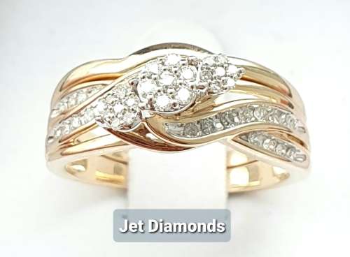 **TRILOGY DESIGN | R31852** BRIDAL TWINSET | 0.320ct | DIAMOND RINGS | YELLOW GOLD - BUY SAFE