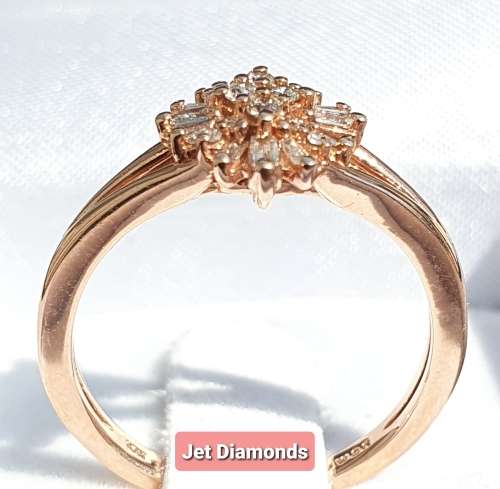 **SUPERB DESIGN | R29639** ROUND / BAGUETTE CUT | 0.400ct | DIAMOND RING | ROSE GOLD - BUY SAFE