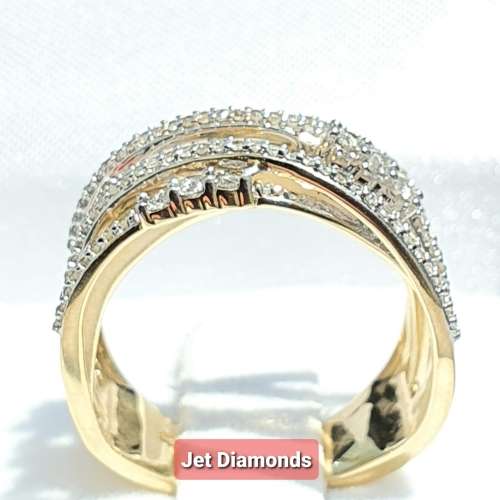 **STUNNING DESIGN | R37419** CROSSOVER LOOK | 0.800ct | DIAMOND RING | YELLOW GOLD - BUY SAFE