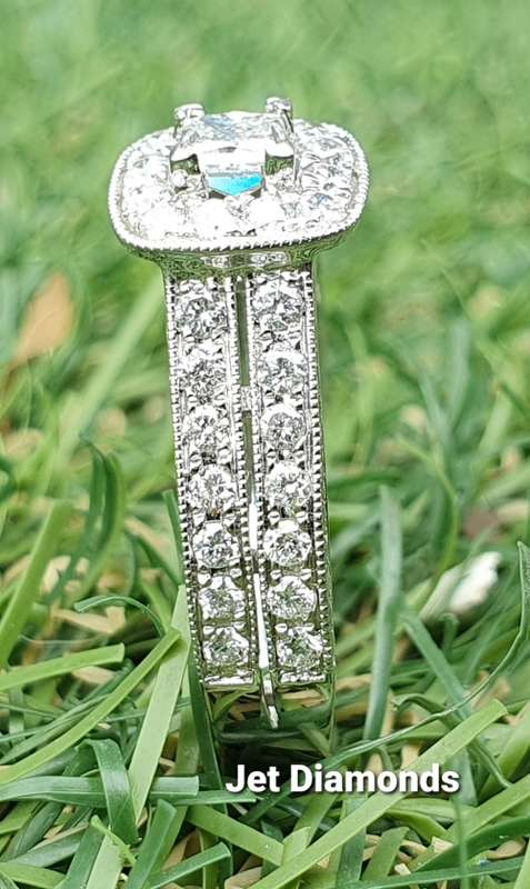 **HUGE SPECIAL | R76327** PAVE | ROUND / PRINCESS | 1.350ct | DIAMOND RING | WHITE GOLD -BUY SAFE