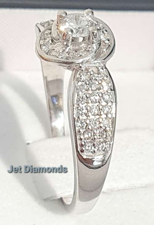 **GORGEOUS | R47639** SWIRL DESIGN | 0.750ct | DIAMOND RING | WHITE GOLD - BUY SAFE