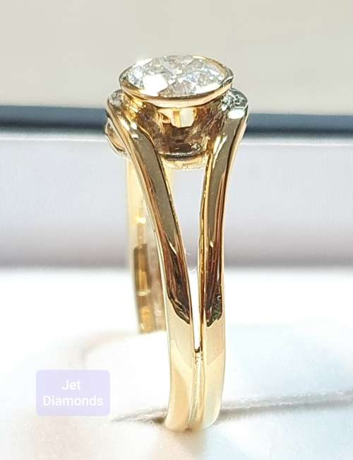 **BARGAIN BUY** ROUND CUT | 0.570ct | DIAMOND SOLITAIRE RING | YELLOW GOLD - BUY SAFE