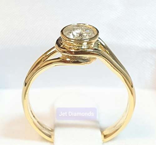 **BARGAIN BUY** ROUND CUT | 0.570ct | DIAMOND SOLITAIRE RING | YELLOW GOLD - BUY SAFE
