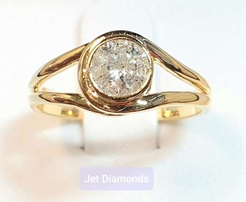 **BARGAIN BUY** ROUND CUT | 0.570ct | DIAMOND SOLITAIRE RING | YELLOW GOLD - BUY SAFE