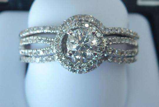 **BRIDAL SET [R45463]** WOW [1.050ct] DIAMOND RING [5.927g] SOLID WHITE GOLD - BUY SAFE