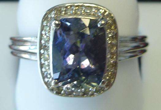 **WOW [R45421]** NATURAL [2.060ct] TANZANITE & DIAMOND RING [3.590g] WHITE GOLD - BUY SAFE