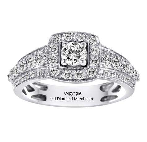 **WOW [R57254]** HIGH QUALITY [1.050ct] DIAMOND RING [4.688g] WHITE GOLD - BUY SAFE