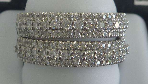 **AMAZING [R42385]** HIGH [G / SI2] QUALITY [2 X 0.50ct] DIAMOND BAND [3.601g] WHITE GOLD - BUY SAFE